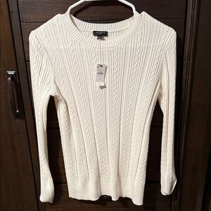 Talbots Women's Ivory Cable Knit Sweater
